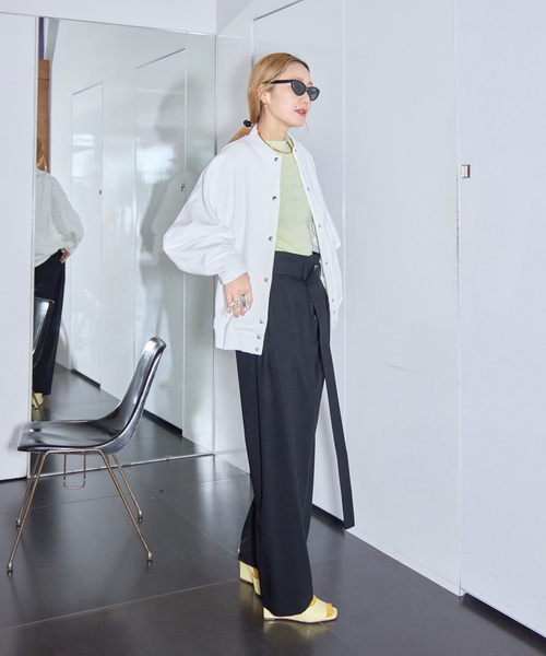 トレーナー スウェット SEEALL 別注 ERGONOMIC SNAP CARDIGAN 「WHITE」：スウェット レディース_9