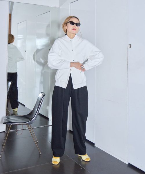 トレーナー スウェット SEEALL 別注 ERGONOMIC SNAP CARDIGAN 「WHITE」：スウェット レディース_10