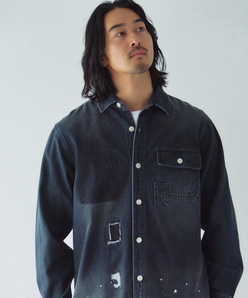 JACKROSE（ジャックローズ） シャツ Alcarza ダメージデニムシャツ