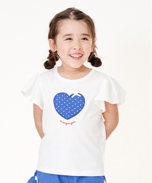 女の子　子供服　春夏　49点　まとめ売り　90 95 長袖　半袖　Tシャツ　秋冬 moujonjon（ムージョンジョン） tシャツ ハートアップリケ半袖Tシャツ