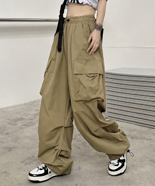 ワイドパンツ カーゴパンツ 「軽やかな素材♪カジュアル・スポーティー