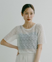 GLOBAL WORK（グローバルワーク） tシャツ 半袖 ストレッチ総レース