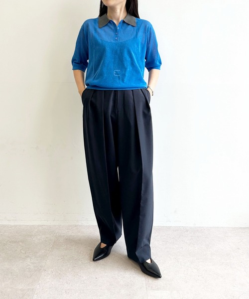 「N.O.R.C」 半袖ニット フリー ブルー レディース_画像5