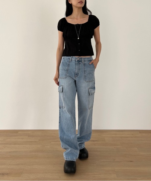 「Didot.showroom」 「Didot.」デニムパンツ S ライトブルー レディース_画像3