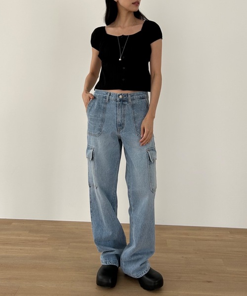 「Didot.showroom」 「Didot.」デニムパンツ S ライトブルー レディース_画像5