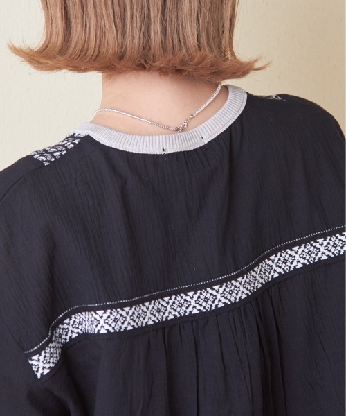 「CUBE SUGAR」 半袖ブラウス M ブルー レディース_画像6