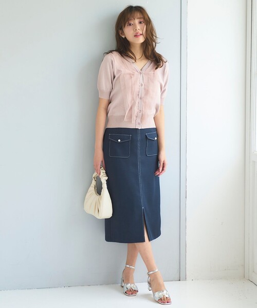 「Feroux」 半袖ニット F ベージュ レディース_画像2