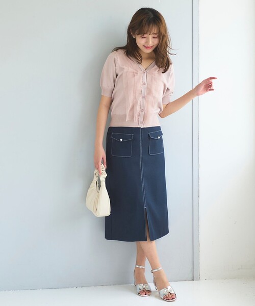 「Feroux」 半袖ニット F ベージュ レディース_画像3