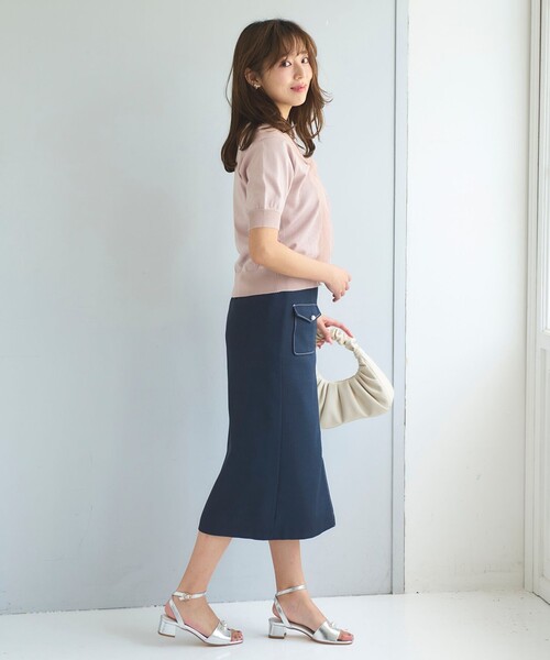 「Feroux」 半袖ニット F ベージュ レディース_画像4