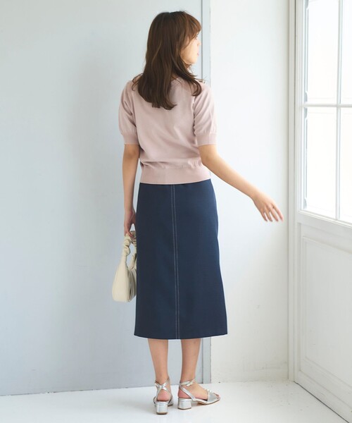 「Feroux」 半袖ニット F ベージュ レディース_画像5