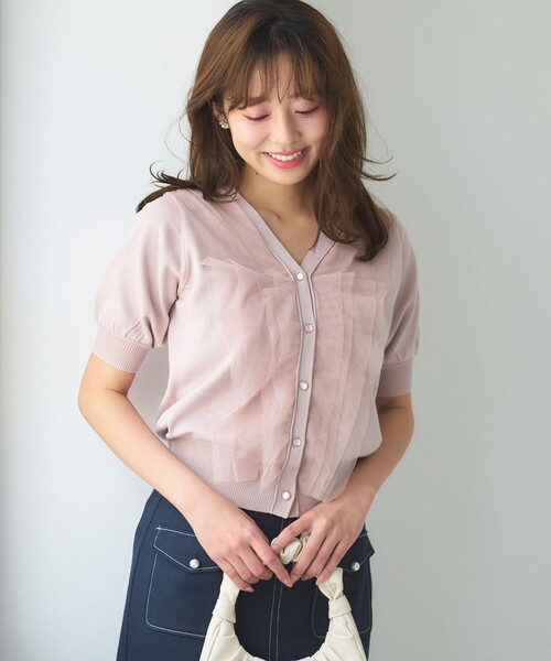 「Feroux」 半袖ニット F ベージュ レディース_画像7