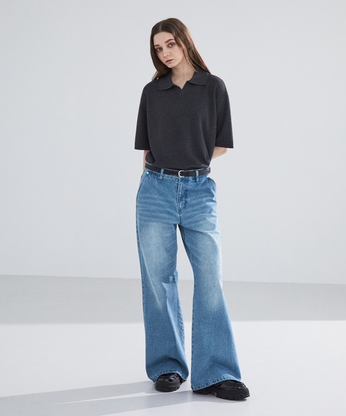 「LUENNA」 ブーツカットデニムパンツ S ブルー メンズ_画像3