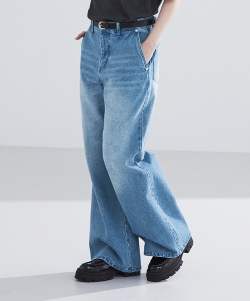 「LUENNA」 ブーツカットデニムパンツ S ブルー メンズ_画像8