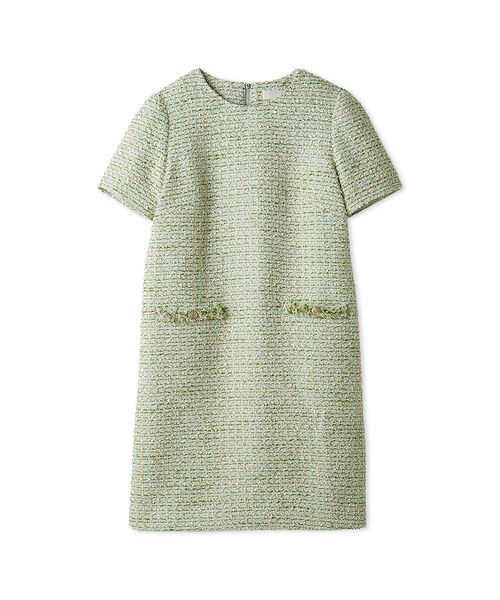 未使用 セルフォード ラメ入り フレンチスリーブ ワンピース 38 最 