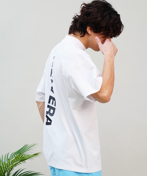 「NEW ERA」 半袖Tシャツ L ブラック×ホワイト メンズ_画像8