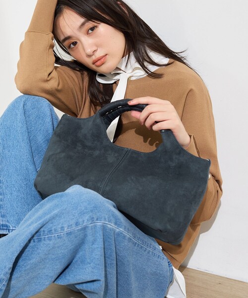 INDIVI（インディヴィ） ハンドバッグ 「合皮／ショルダー付」スエード 