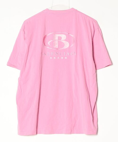 BALENCIAGA バレンシアガ Tシャツ 半袖 ブラック ピンク コットンS BALENCIAGA（バレンシアガ） 半袖Tシャツ 1 ピンク レディース