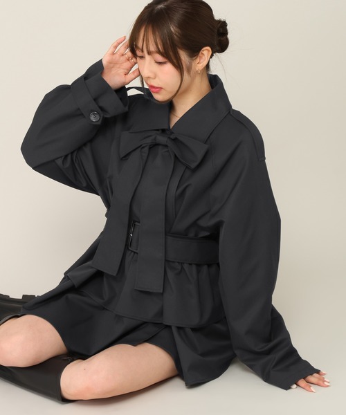 Heather（ヘザー） トレンチコート コート フリルミドルトレンチコート
