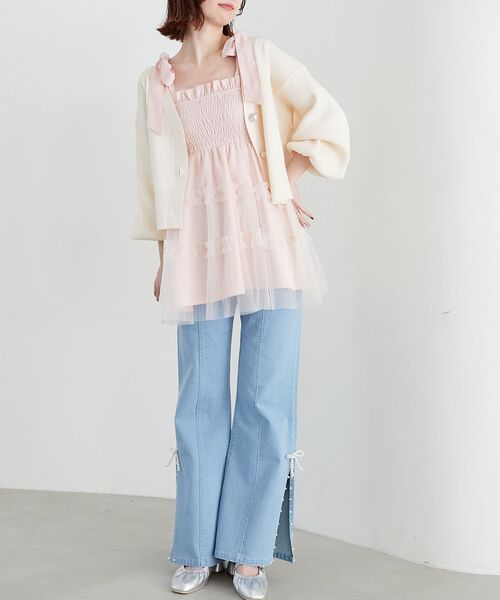 「MAJESTIC LEGON」 ニットカーディガン MEDIUM アイボリー レディース_画像2