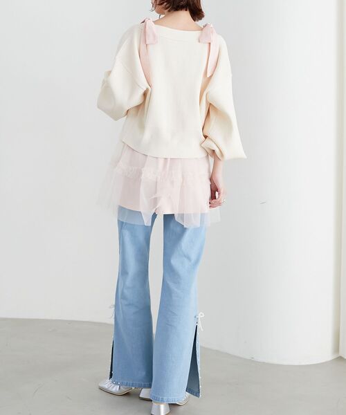 「MAJESTIC LEGON」 ニットカーディガン MEDIUM アイボリー レディース_画像5
