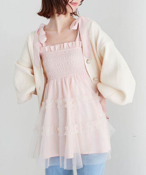 「MAJESTIC LEGON」 ニットカーディガン MEDIUM アイボリー レディース_画像6