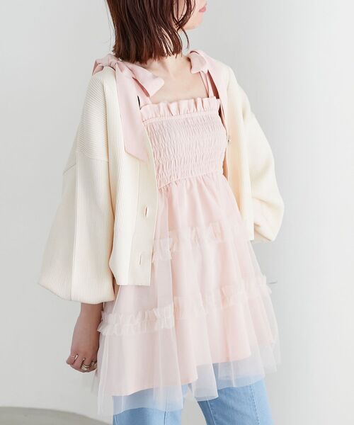 「MAJESTIC LEGON」 ニットカーディガン MEDIUM アイボリー レディース_画像8