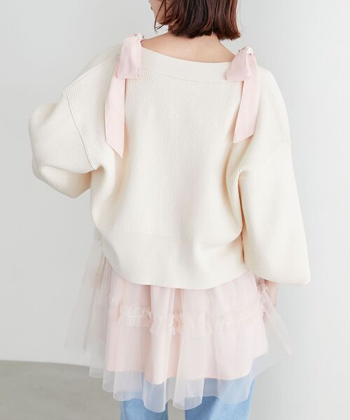 「MAJESTIC LEGON」 ニットカーディガン MEDIUM アイボリー レディース_画像9