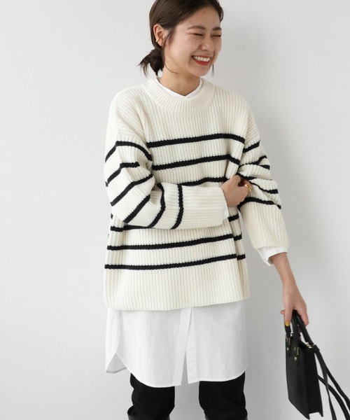 journal standard r ベイクルーズ　パネルボーダーニット JOURNAL STANDARD relume（ジャーナルスタンダード レリューム