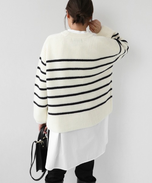 journal standard r ベイクルーズ　パネルボーダーニット JOURNAL STANDARD relume（ジャーナルスタンダード レリューム