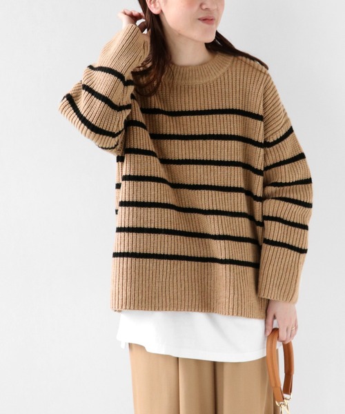 journal standard r ベイクルーズ　パネルボーダーニット JOURNAL STANDARD relume（ジャーナルスタンダード レリューム