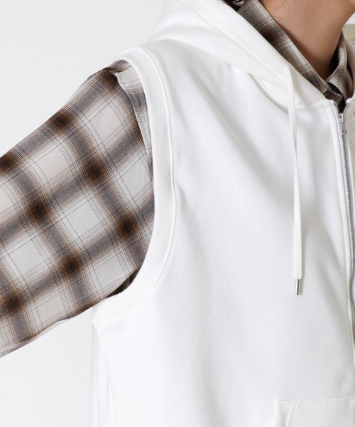パーカー cotton urake sleeveless zip hoodie(コットン裏毛ノースリーブジップパーカー) レディース DRESSLAVE パーカー cotton urake sleeveless zip hoodie