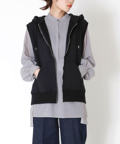 パーカー cotton urake sleeveless zip hoodie(コットン裏毛ノースリーブジップパーカー) レディース DRESSLAVE パーカー cotton urake sleeveless zip hoodie