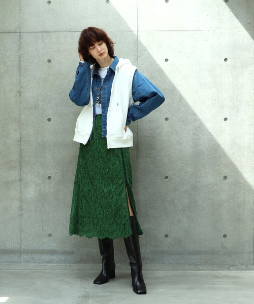 パーカー cotton urake sleeveless zip hoodie(コットン裏毛ノースリーブジップパーカー) レディース DRESSLAVE パーカー cotton urake sleeveless zip hoodie