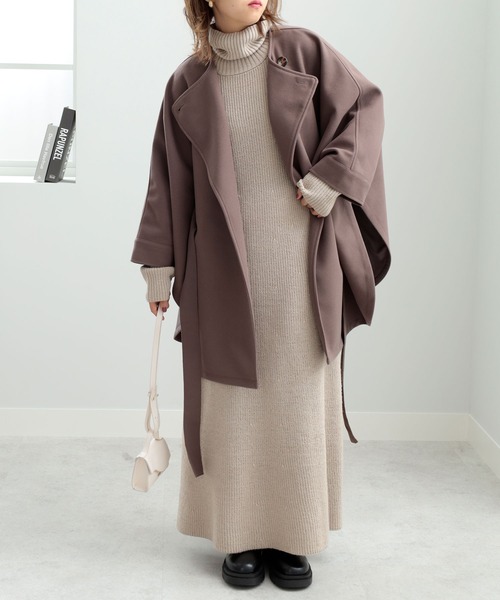 【未使用 タグ付き】blugirl ウール ポンチョ ピンク KIDILL - オーバーサイズ ポロニット - OVERSIZED BORDER POLO