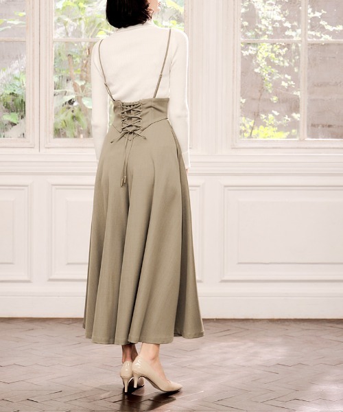 JENNE/バックレースアップフレアパンツ パンツ バックレースアップフレアパンツ レディース : ZOZOTOWN Yahoo