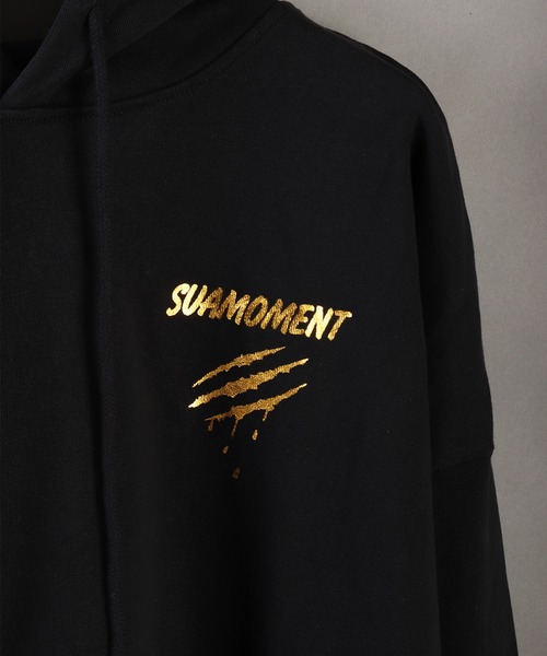 boohoo MAN★オーバーサイズ 長袖 バックプリント パーカー★黒 WESTSEA パーカー SUAMOMENT 爪BIG サイドプリント 長袖