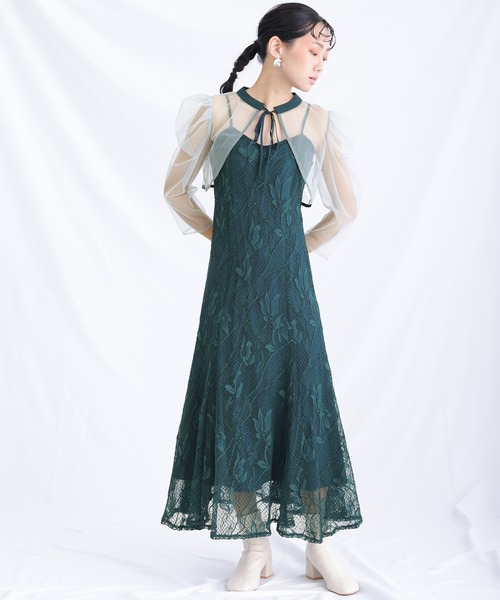 atlo ドレス 結婚式 パーティードレス 2wayボレロミモレ丈＆七分