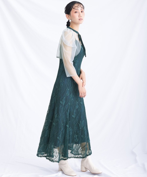 atlo ドレス 結婚式 パーティードレス 2wayボレロミモレ丈＆七分