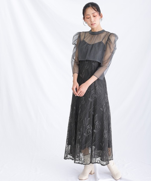 【atlo】フォーマルオケージョン　パーティードレス atlo オケージョンドレス 小柄 ゆったり ワンピース 結婚式