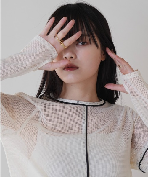 Uenui tシャツ 「ZOZO限定」ライン メッシュ プルオーバー シースルー Uenui tシャツ 「ZOZO限定」ライン メッシュ プルオーバー シースルー