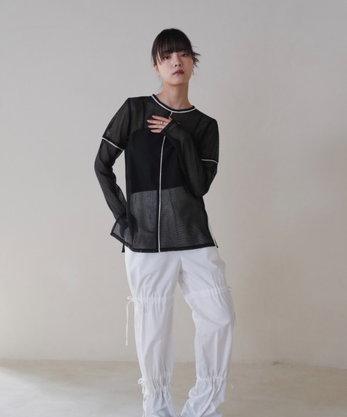 Uenui tシャツ 「ZOZO限定」ライン メッシュ プルオーバー シースルー 