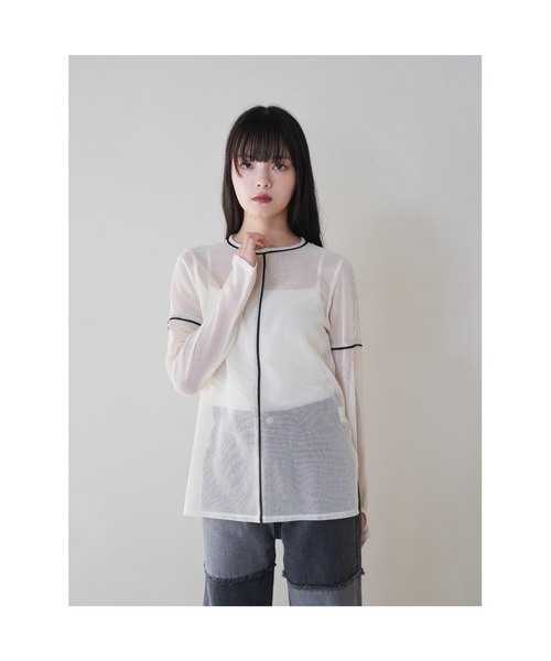 Uenui tシャツ 「ZOZO限定」ライン メッシュ プルオーバー シースルー