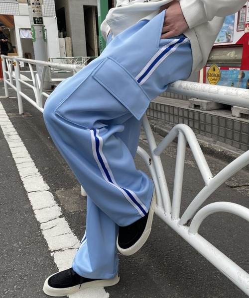 B.R.U カーゴパンツ サイドラインポケットトラックパンツ