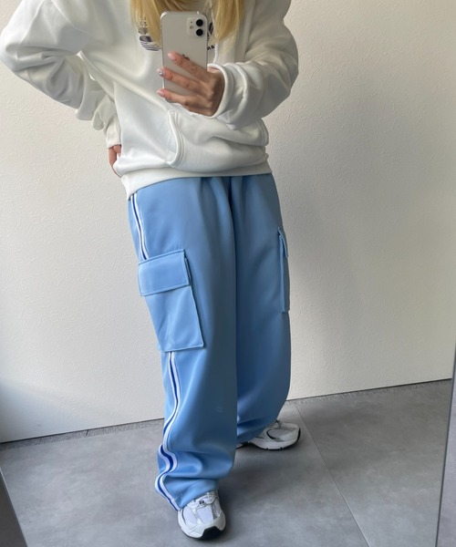 B.R.U カーゴパンツ サイドラインポケットトラックパンツ