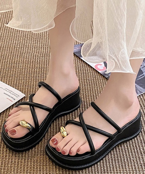 miniministore サンダル 厚底 親指トングサンダル レディース美脚  