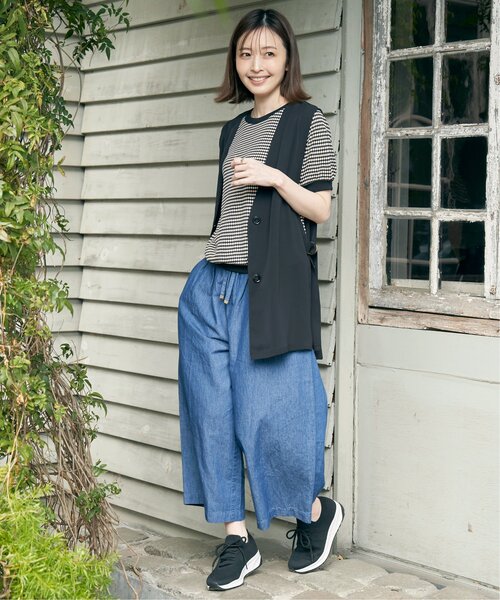 ikka ベスト ジレ ノーカラーサイドスリットジレ レディース