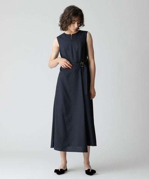 ワンピース リネンライクオックスラップワンピース レディース  