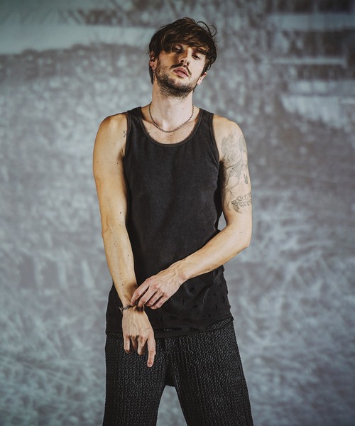 ロイヤルフラッシュ デストロイタンクトップ MIDAS ノースリーブ Tシャツ NO ID. タンクトップ デストロイタンクトップ メンズ : ZOZOTOWN