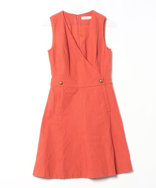 TORY BURCH」 ノースリーブワンピース 0 オレンジ レディース  