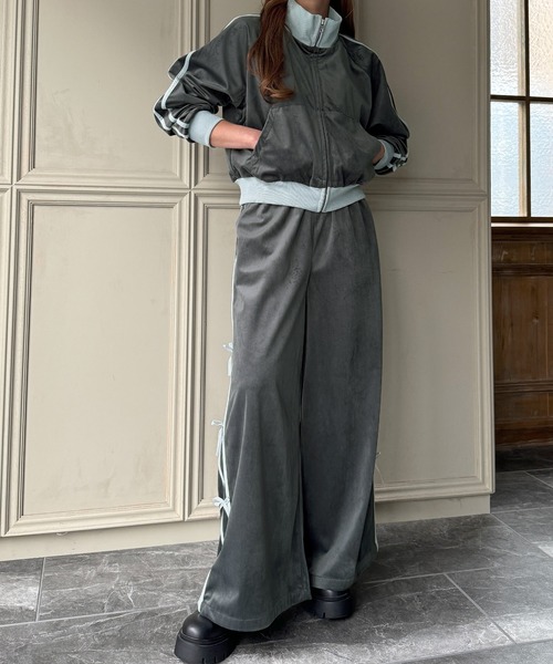 JUNOAH（ジュノア） セットアップ トラックジャケット＋リボンパンツ